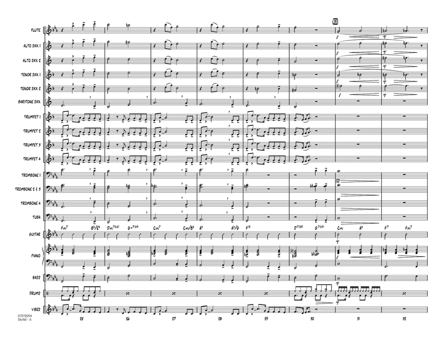 Skyfall - Conductor Score (Full Score) Jazz Ensemble scores gallery preview page 5