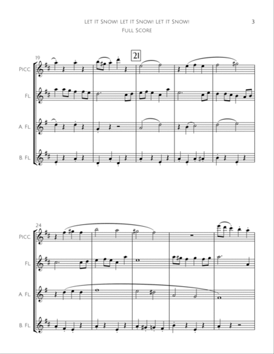 Let It Snow! Let It Snow! Let It Snow! Woodwind Quartet scores gallery preview page 4