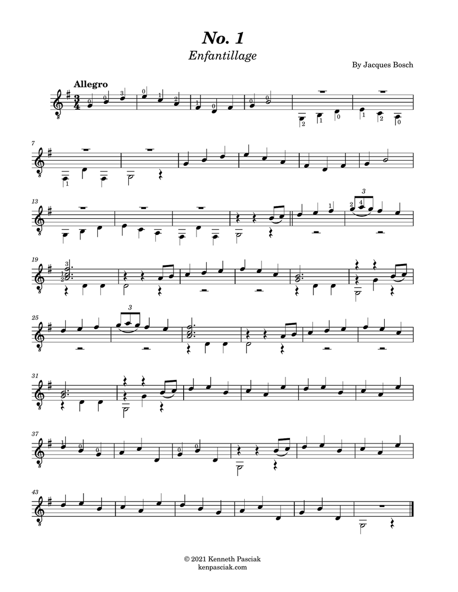 Six Easy Pieces for Guitar Classical Guitar scores gallery preview page 5