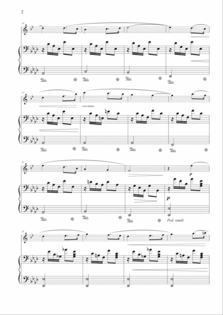 Romances Sans Paroles Op. 17, No. 3 for Clarinet and Piano B-Flat Clarinet scores gallery preview page 3
