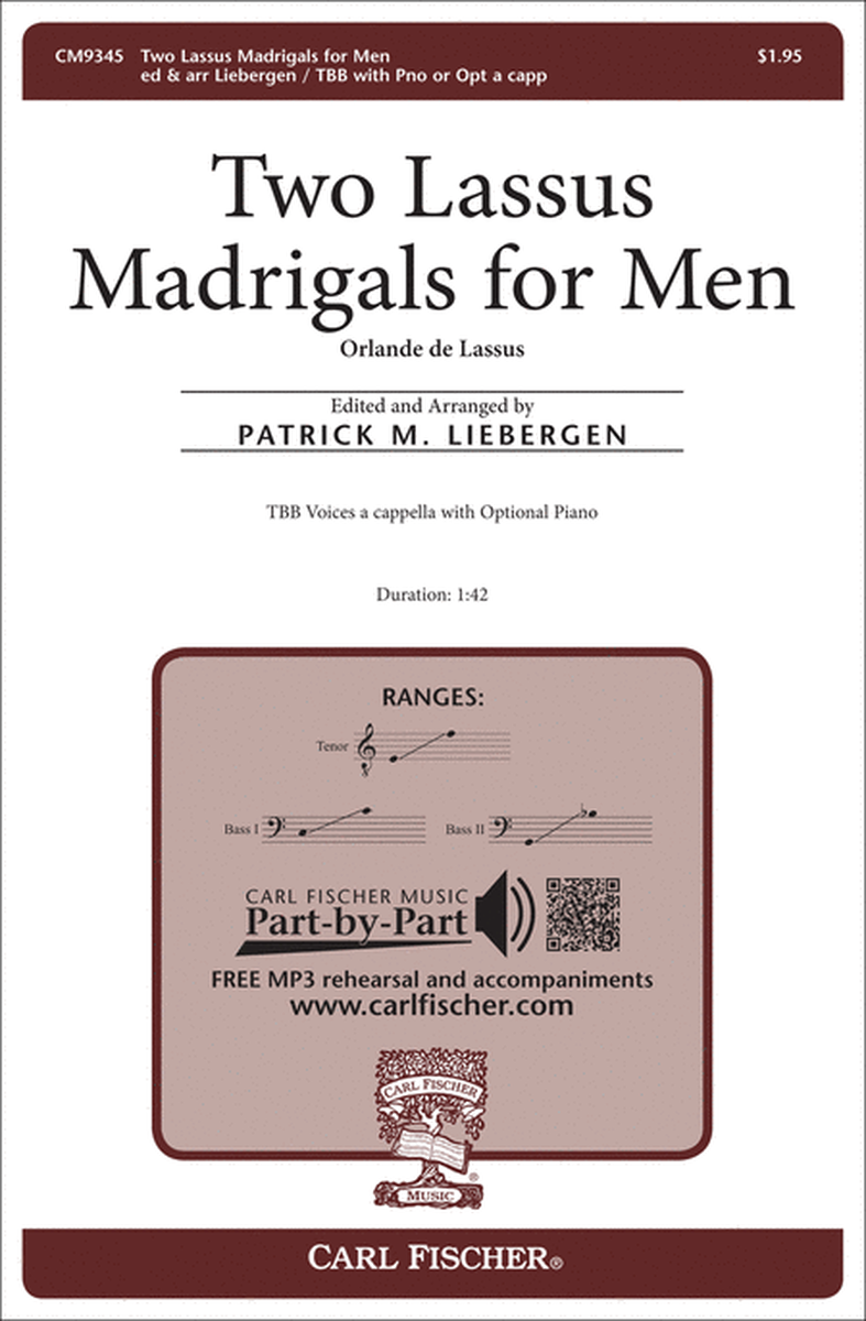 Two Lassus Madrigals for Men