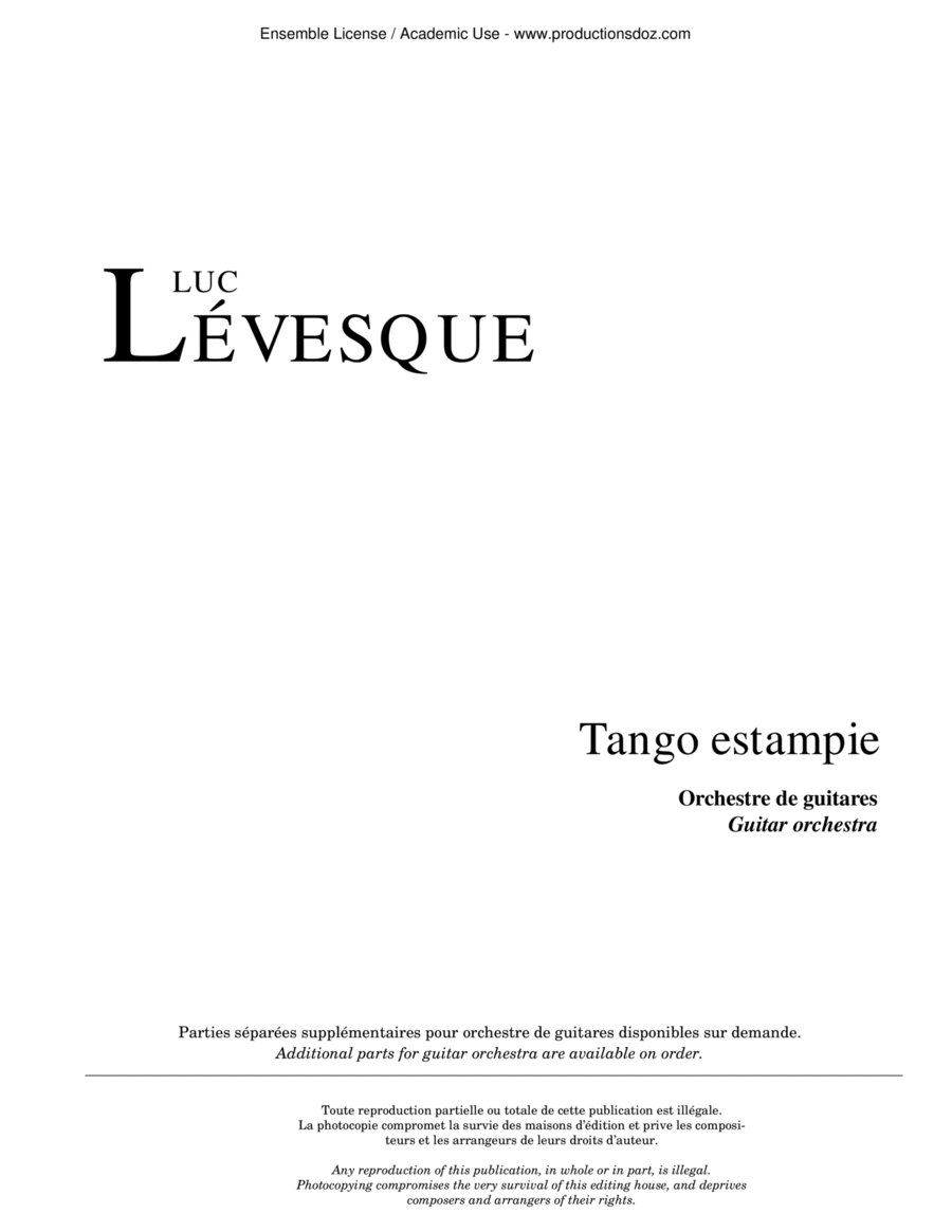 Tango estampie Tango estampie Guitar Ensemble scores gallery preview page 1