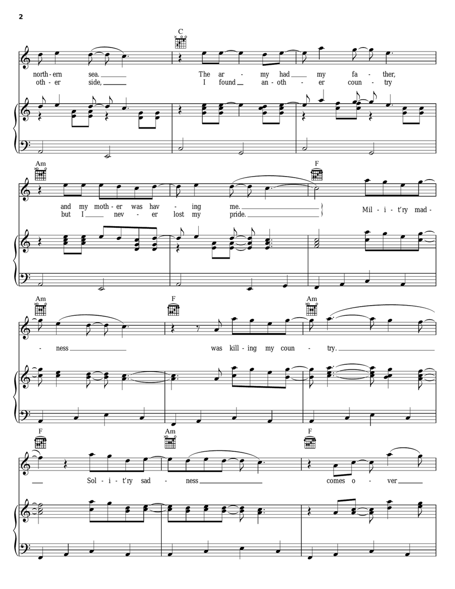Military Madness Piano, Vocal, Guitar scores gallery preview page 2