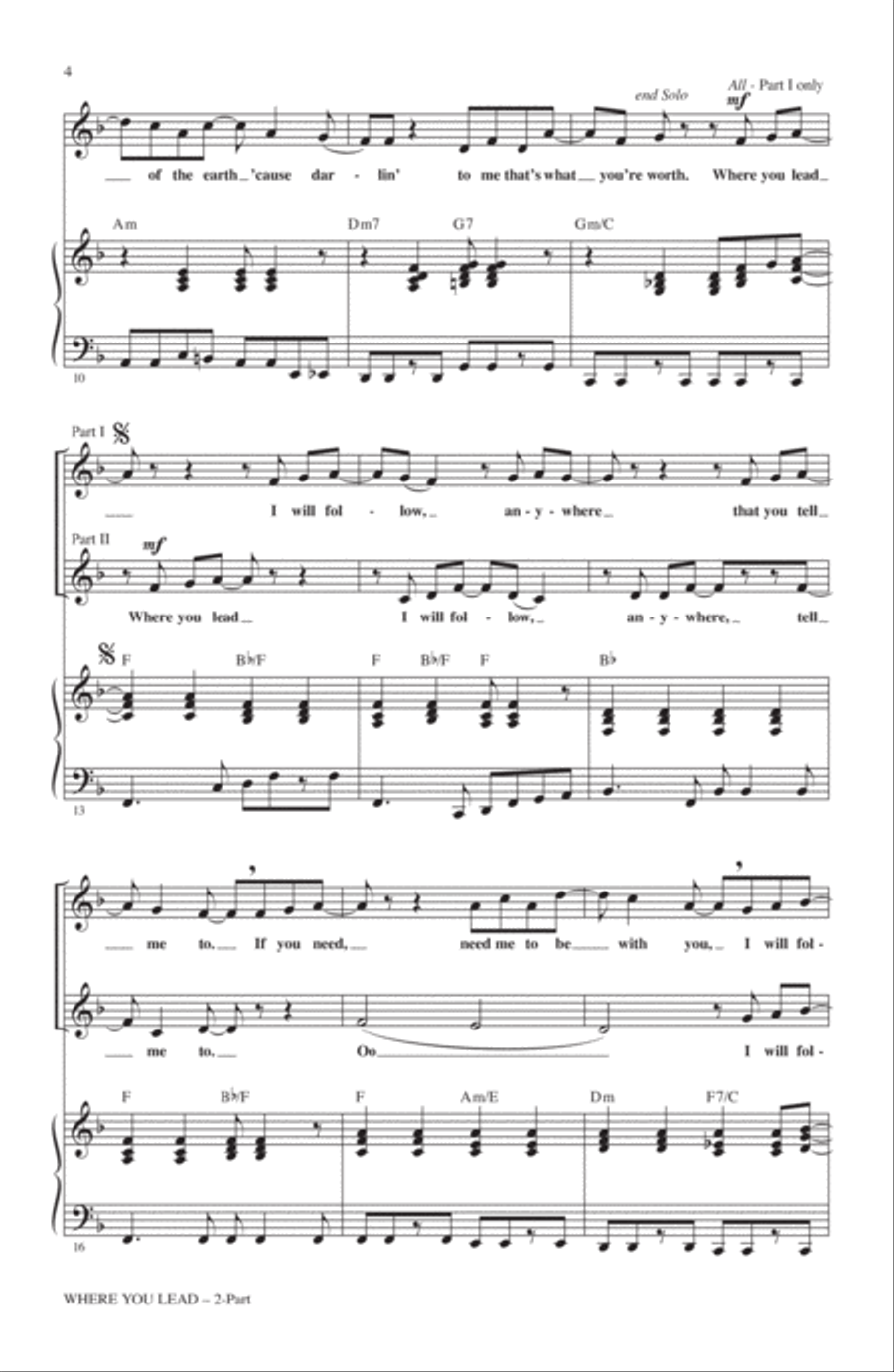 Where You Lead 2-Part scores gallery preview page 2
