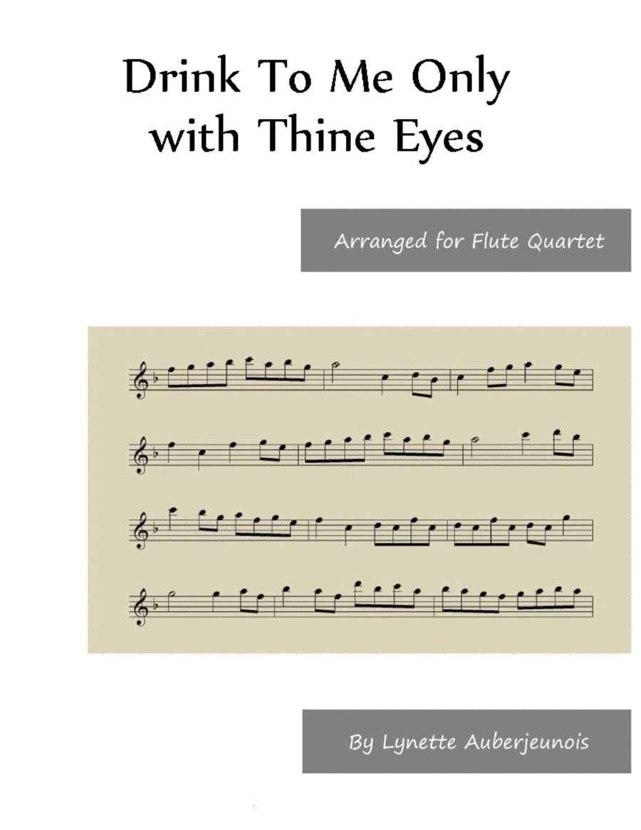 Drink To Me Only with Thine Eyes - Flute Quartet image number null