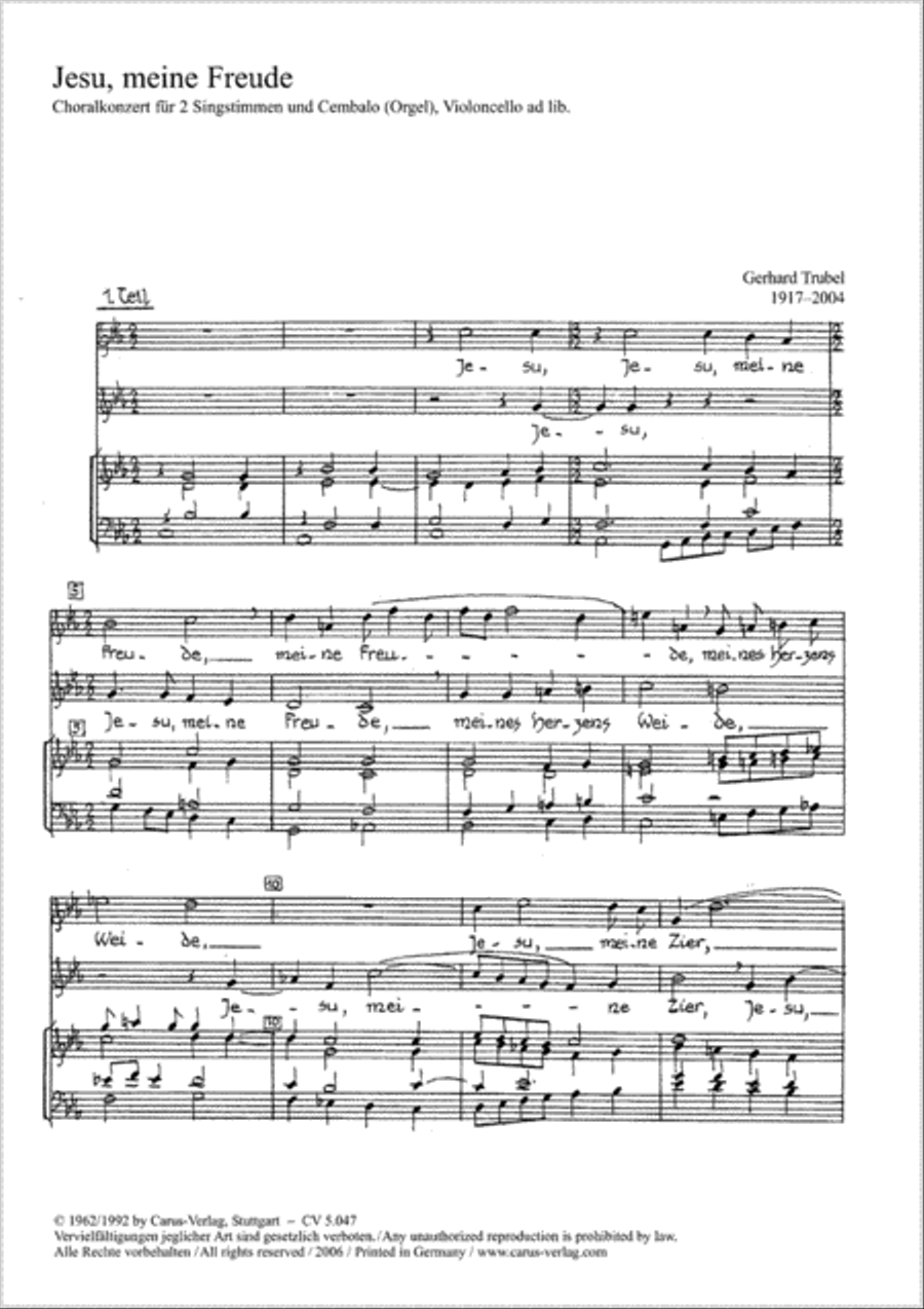 Jesu, thou my pleasure SA scores gallery preview page 1