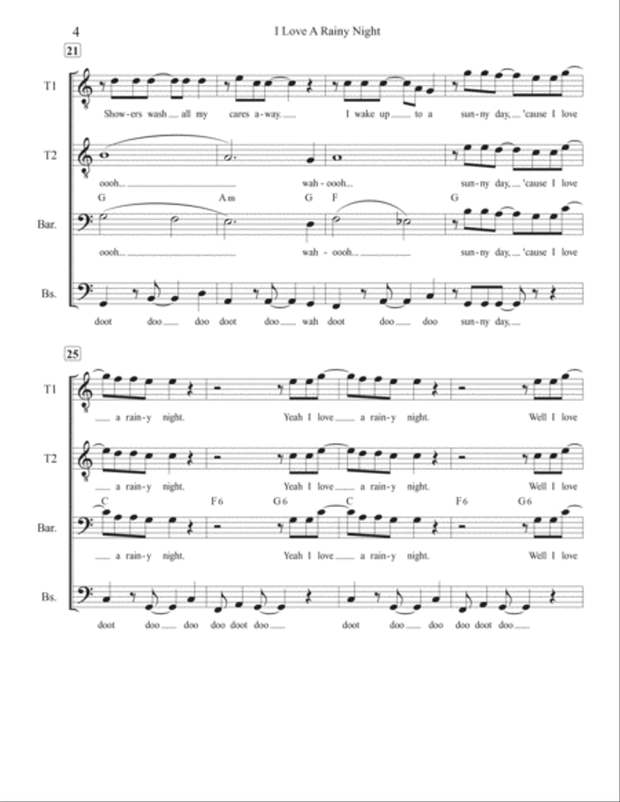I Love A Rainy Night I Love A Rainy Night TTBB scores gallery preview page 4