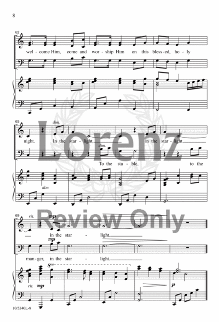Starlight Manger Carol 3-Part scores gallery preview page 7
