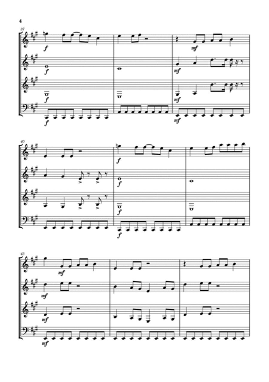 Everybody Have Fun Tonight Woodwind Quartet scores gallery preview page 5