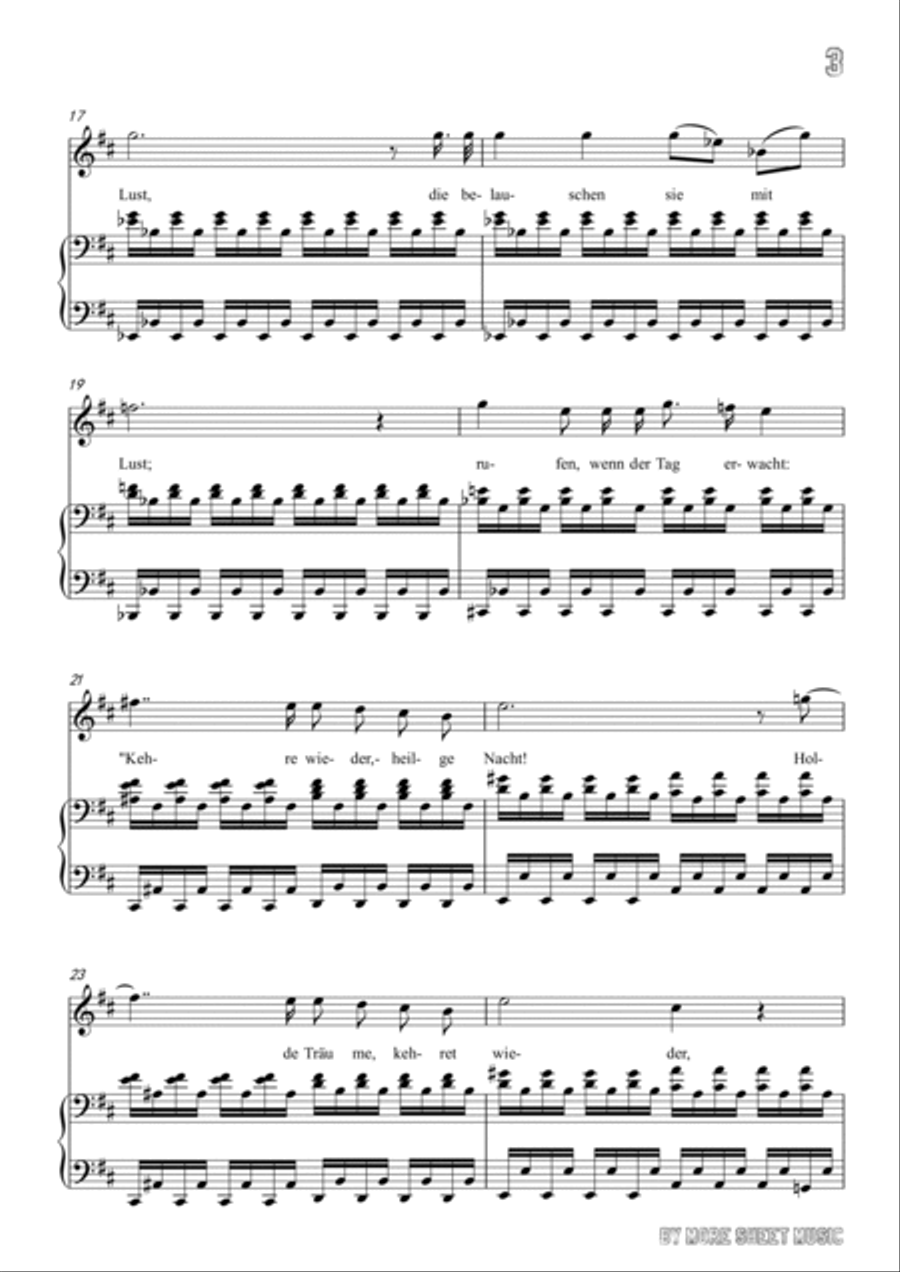 Schubert-Nacht und Träume in D for Vocal and Piano Voice scores gallery preview page 4