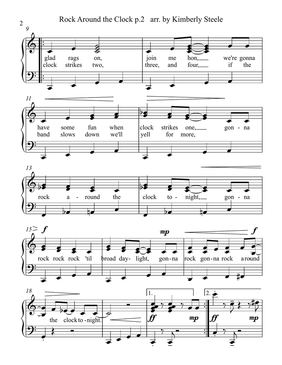 Rock Around The Clock Piano Solo scores gallery preview page 2