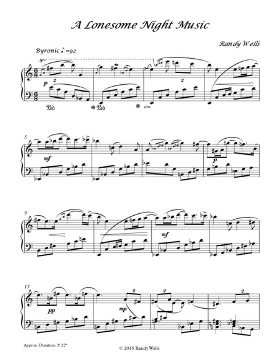 A Lonesome Night Music A Lonesome Night Music Piano Solo scores gallery preview page 2