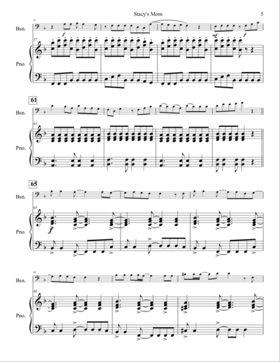 Stacy's Mom Bassoon scores gallery preview page 6
