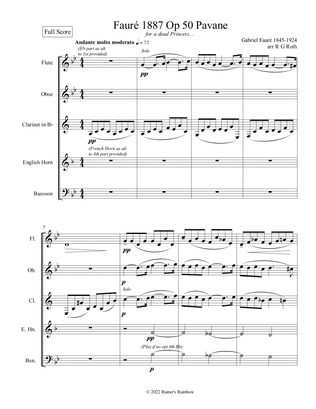 Fauré 1887 Op 50 Pavane Quintet in G minor