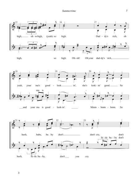 Summertime by George Gershwin SSAA - Digital Sheet Music