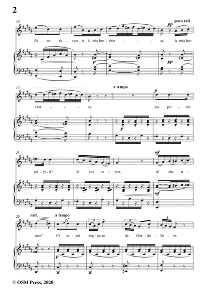 Donizetti-Sull'onda tremola,in B Major,for Voice and Piano