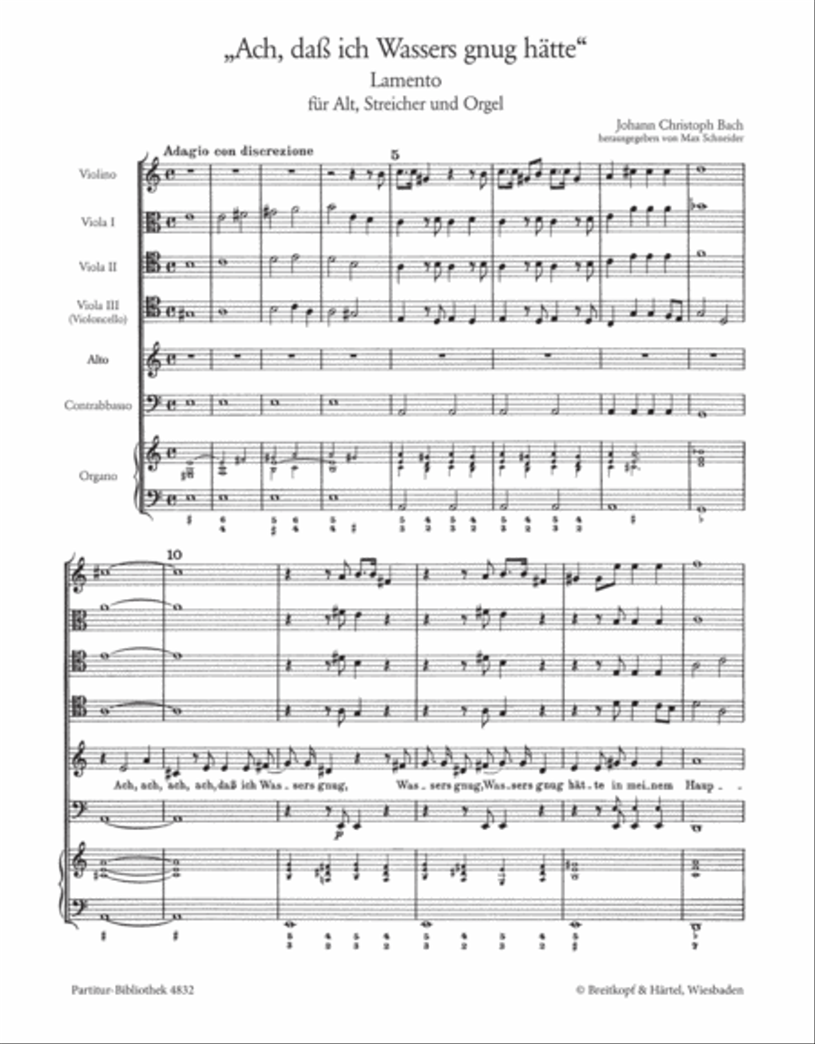 Lamento “Ach, dass ich Wassers gnug hätte” Orchestra scores gallery preview page 2
