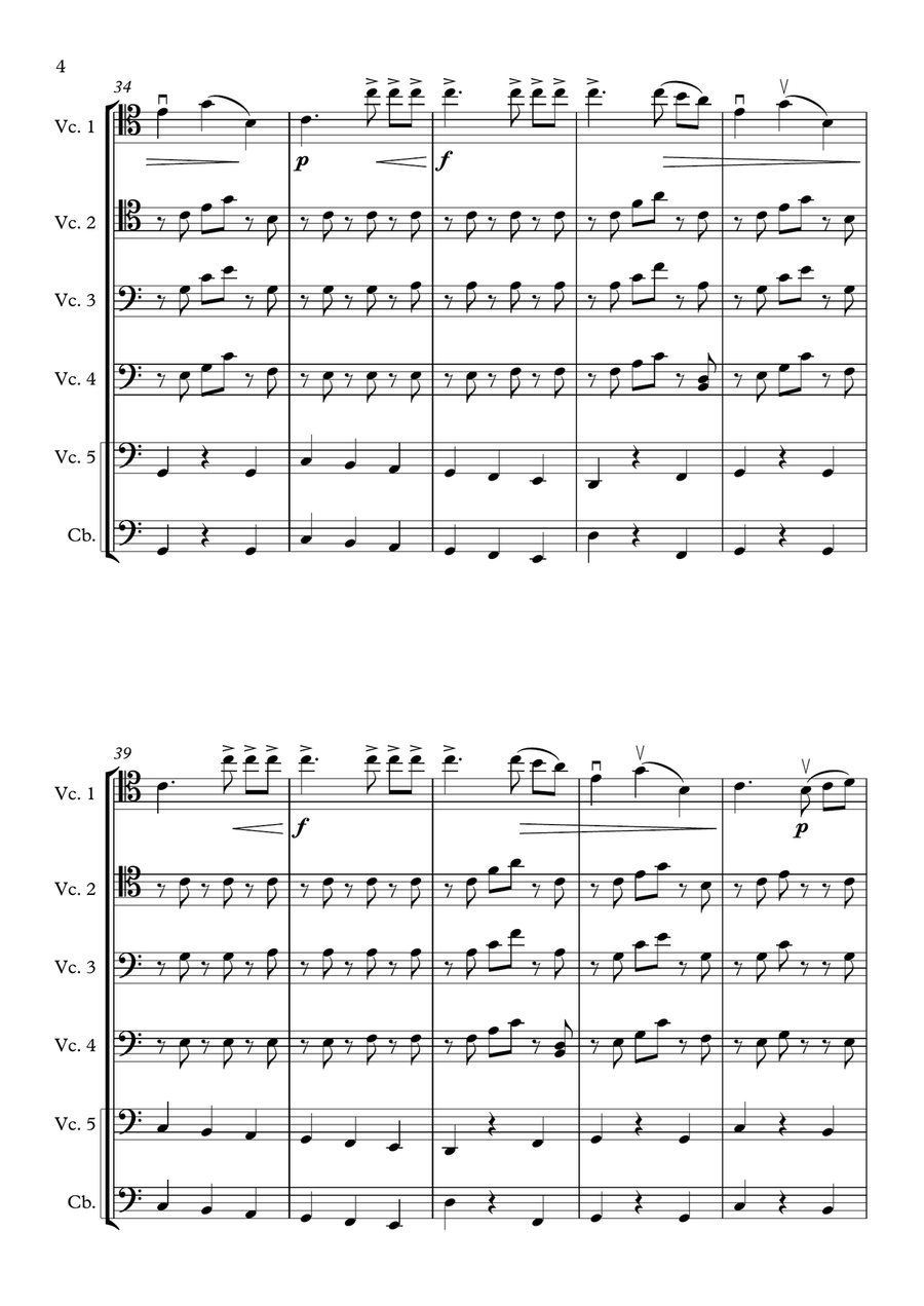 Intermezzo (From Cavalleria Rusticana) [Cello Quartet] Chamber Orchestra scores gallery preview page 4