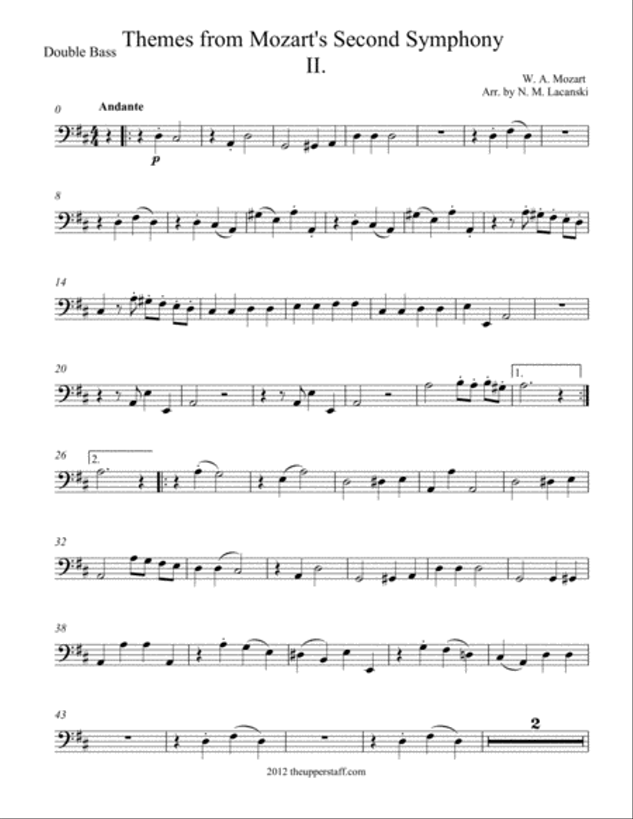 Book cover for Themes from Mozart's Second Symphony Second Movement