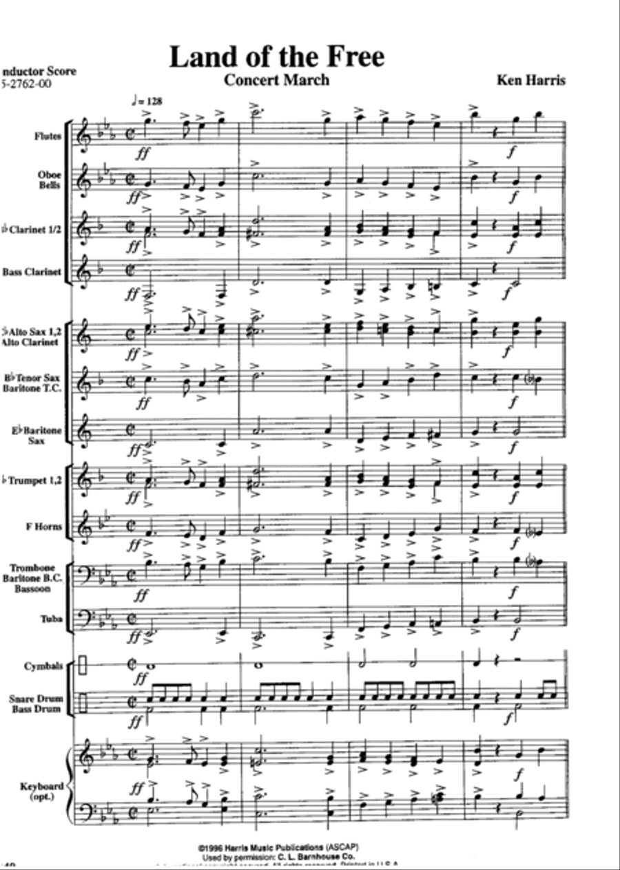 Land of the Free Concert Band scores gallery preview page 3