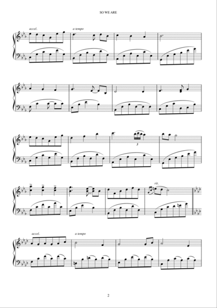 SO WE ARE SO WE ARE Piano Solo scores gallery preview page 3