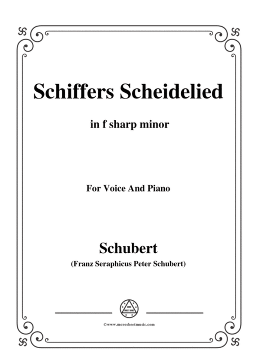 Schubert-Schiffers Scheidelied,in f sharp minor,for Voice and Piano image number null