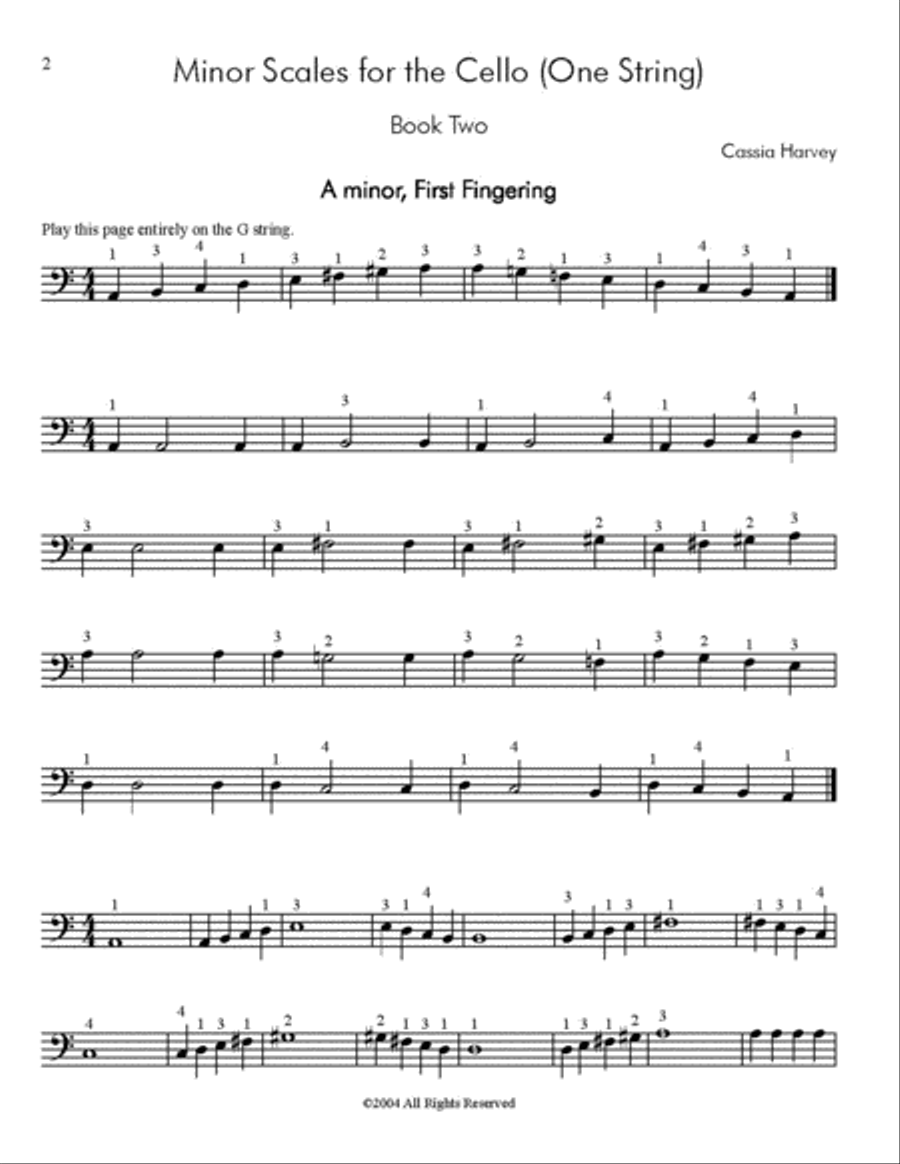 Minor Scales for the Cello, Book Two Cello scores gallery preview page 2