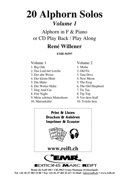 20 Alphorn Solos Volume 1 image number null