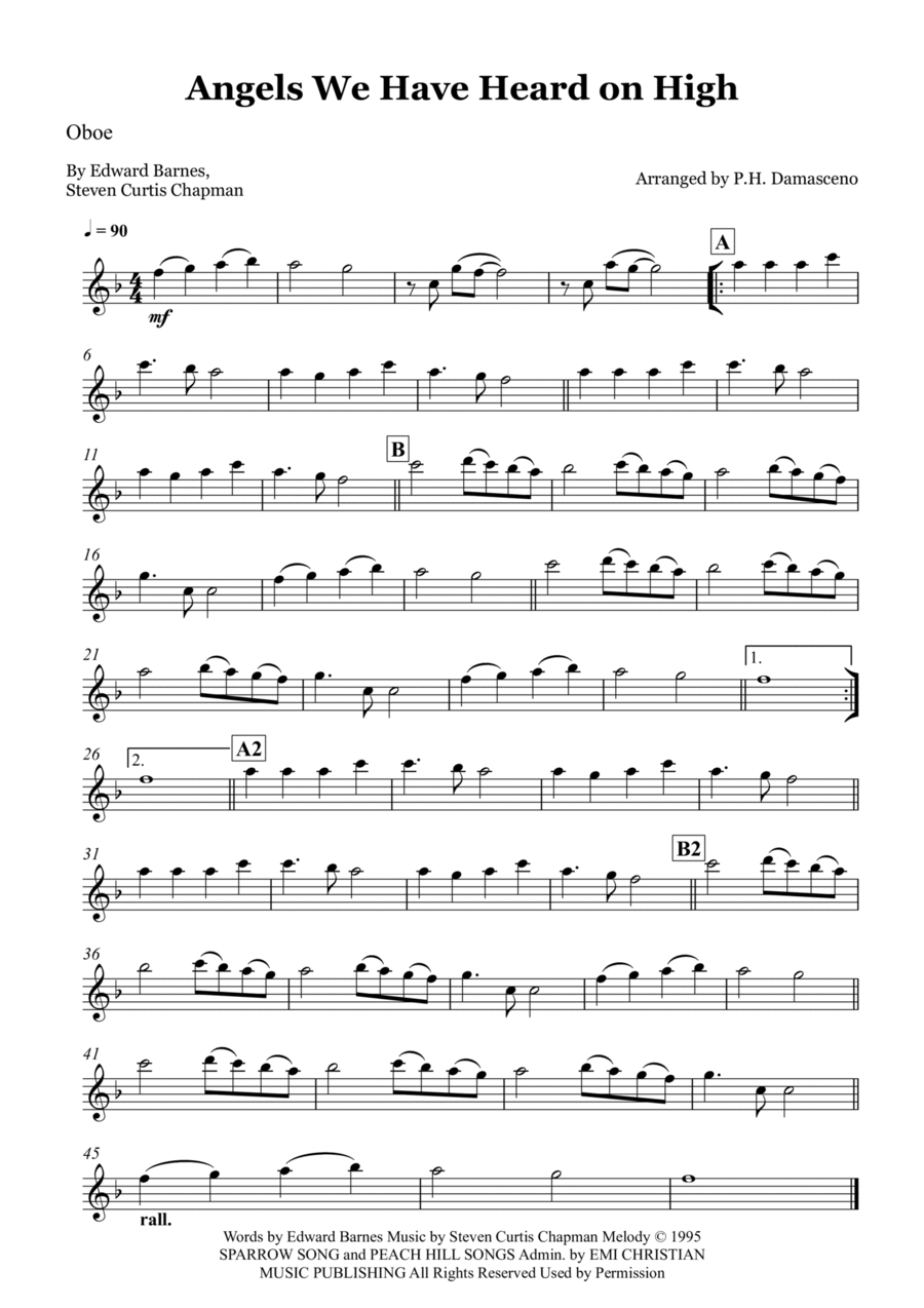 Angels We Have Heard On High Oboe Solo scores gallery preview page 1