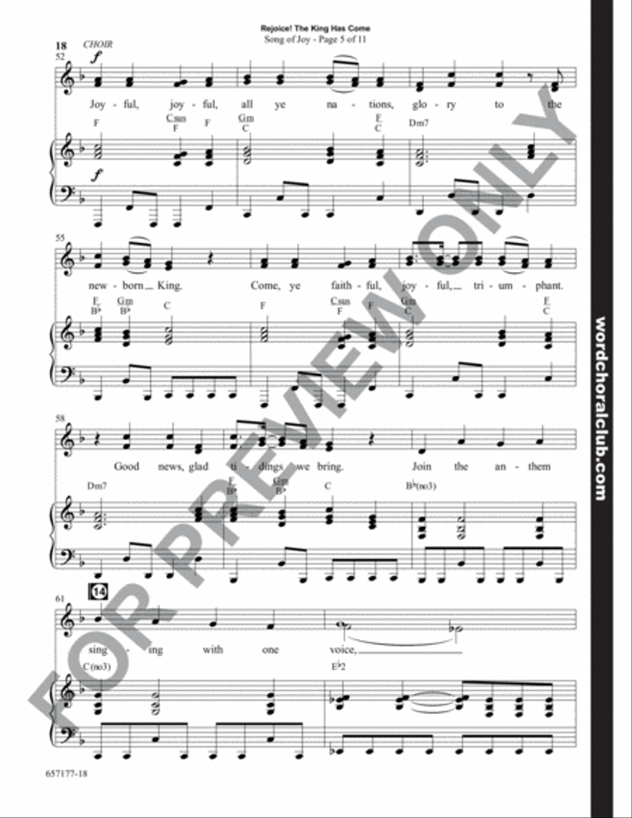 Rejoice! The King Has Come - Choral Book Unison Choir scores gallery preview page 19