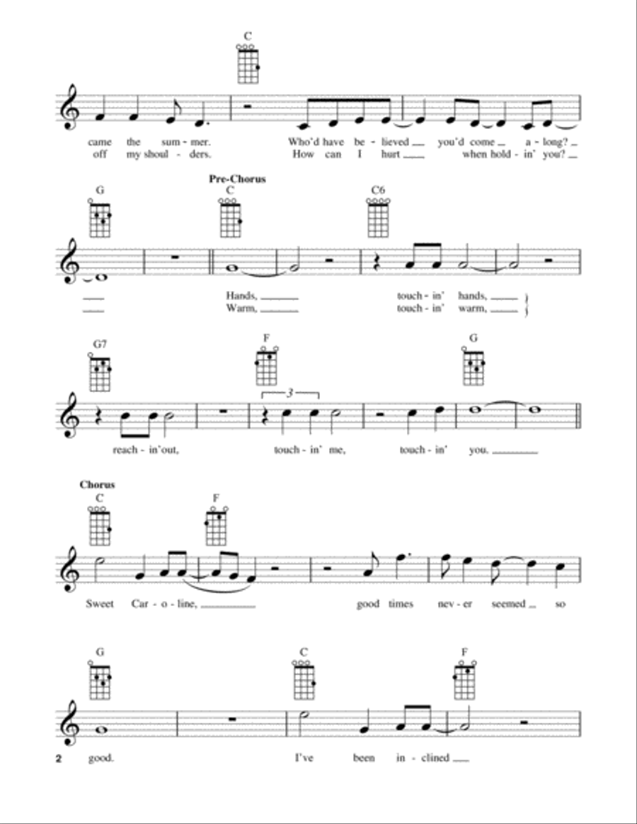 Sweet Caroline Ukulele scores gallery preview page 2
