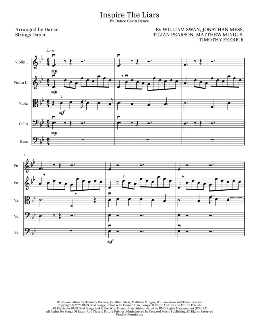 Inspire The Liars Orchestra scores gallery preview page 1