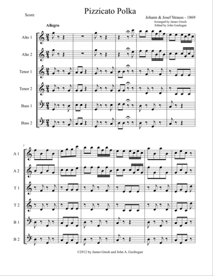 Pizzicato Polka for Recorder Sextet Recorder scores gallery preview page 3