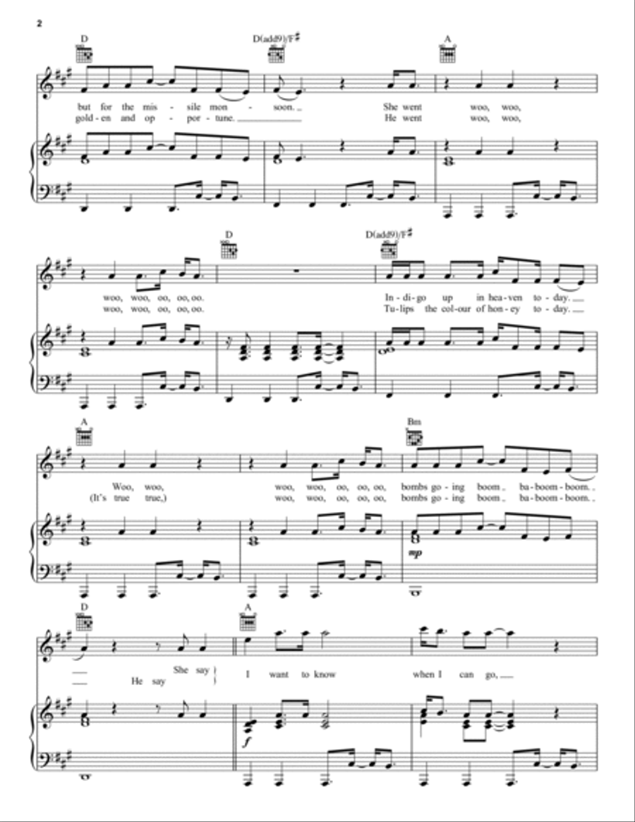 Orphans Piano, Vocal, Guitar scores gallery preview page 2