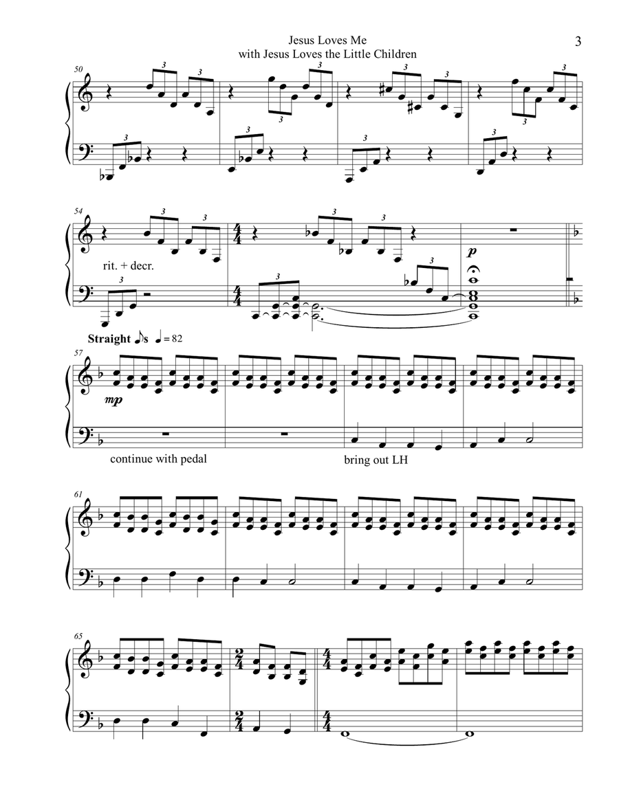 Jesus Loves Me (with Jesus Loves the Little Children) Piano Solo scores gallery preview page 3