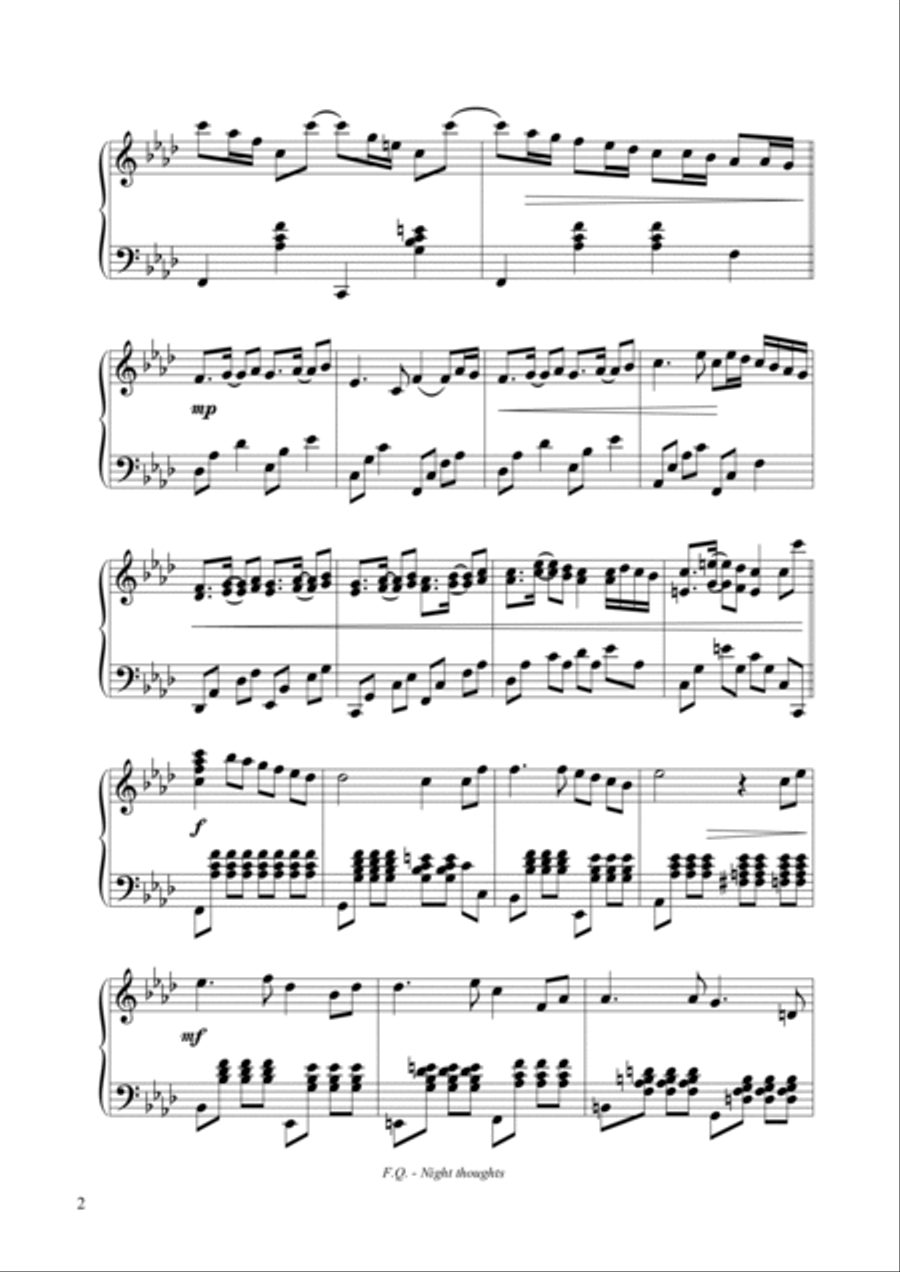 Night thoughts Piano Solo scores gallery preview page 3