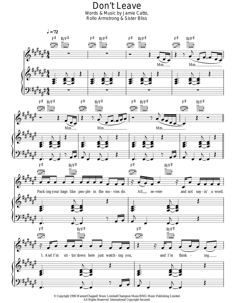 Don't Leave Acoustic Guitar scores gallery preview page 1