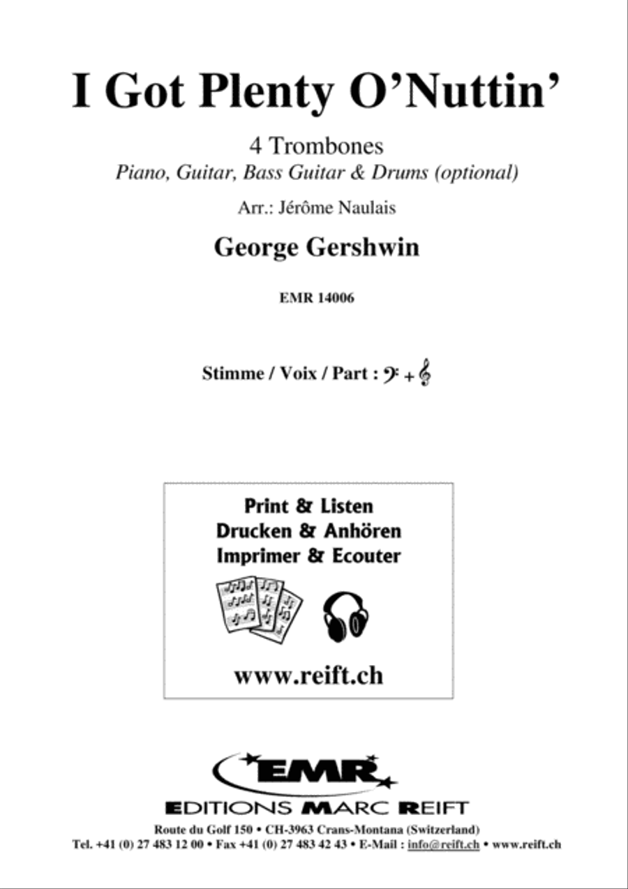 I Got Plenty O' Nuttin' Trombone Quartet scores gallery preview page 2