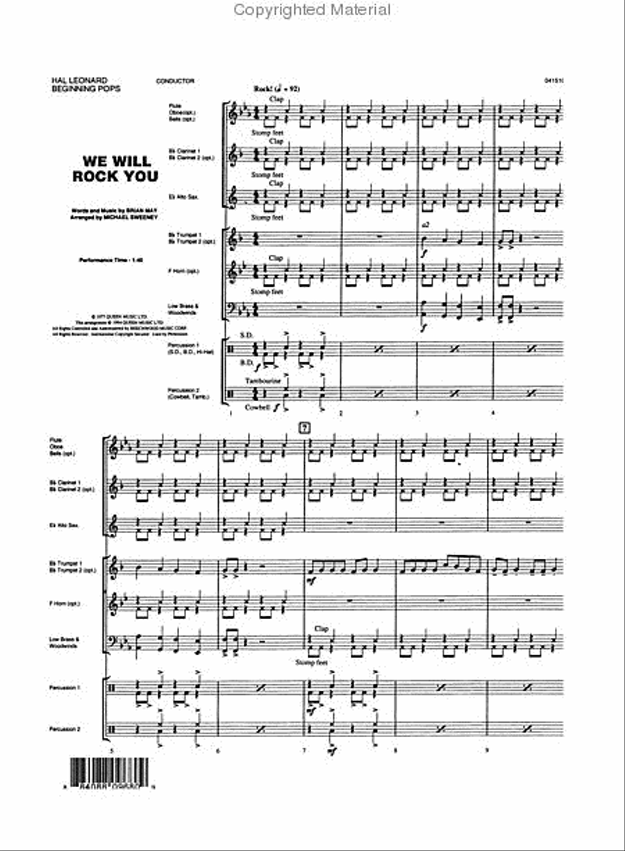 We Will Rock You We Will Rock You Concert Band scores gallery preview page 2