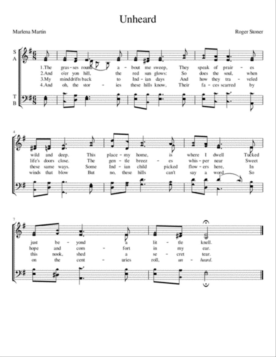 Unheard Unheard 4-Part scores gallery preview page 1