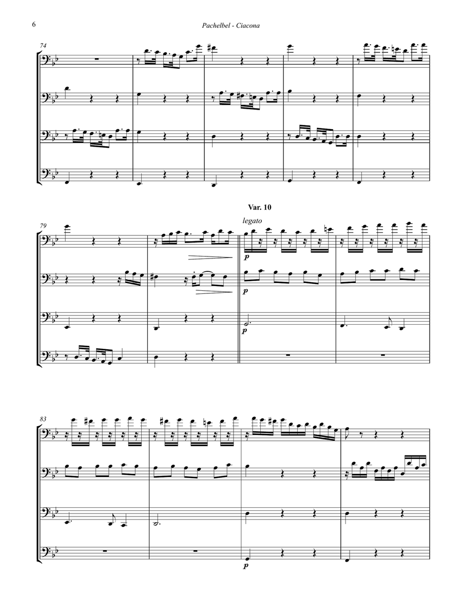 Ciacona - Theme & 22 Variations for Tuba Quartet Tuba Quartet scores gallery preview page 6