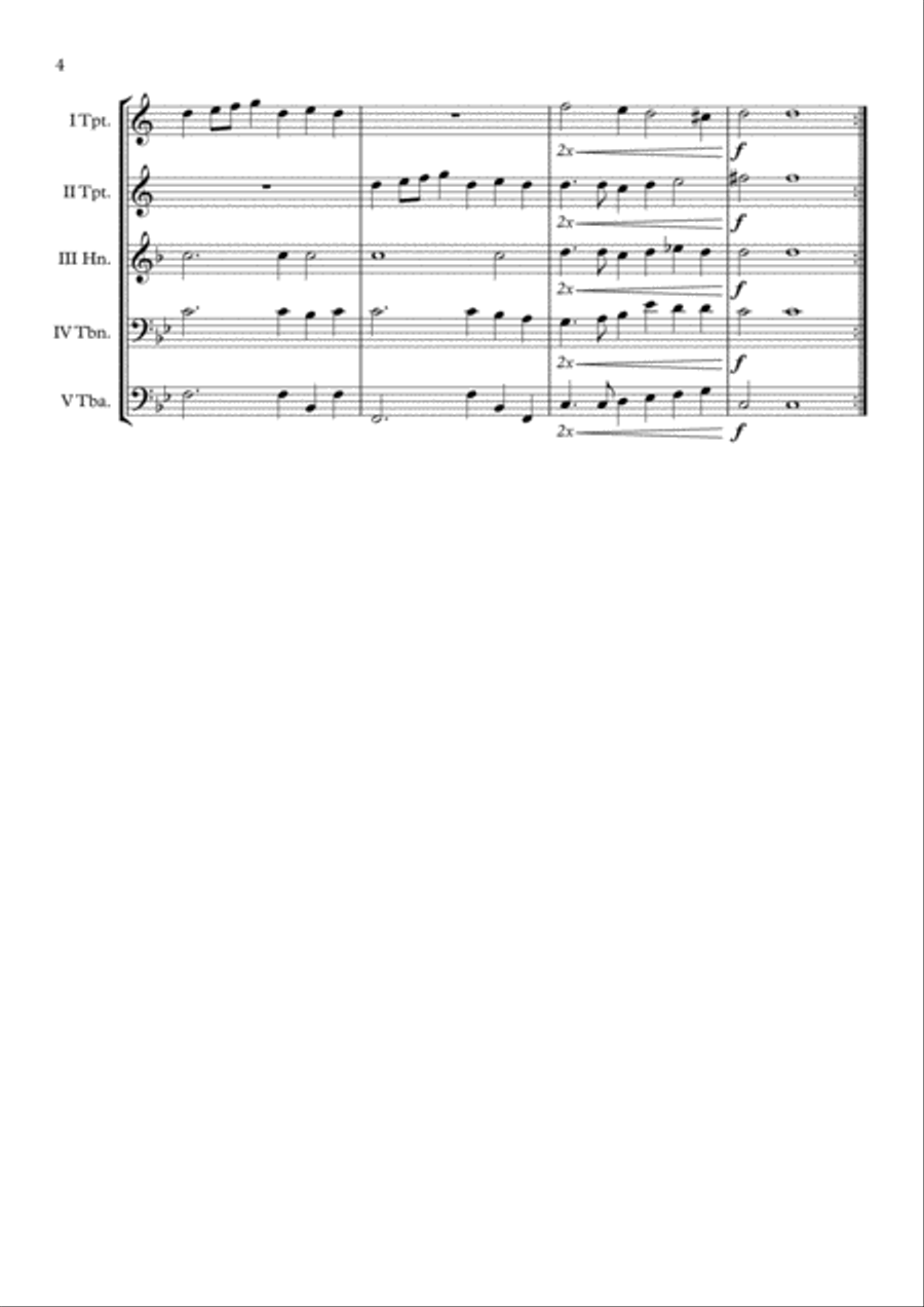 Galliard 5b. (Peter Philips) Brass Quintet arr. Adrian Wagner Brass Quintet scores gallery preview page 4