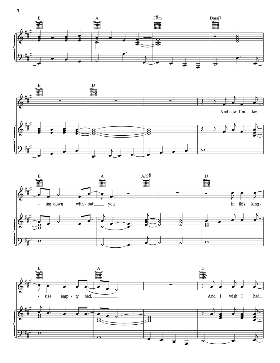 Come Back Song Piano, Vocal, Guitar scores gallery preview page 4