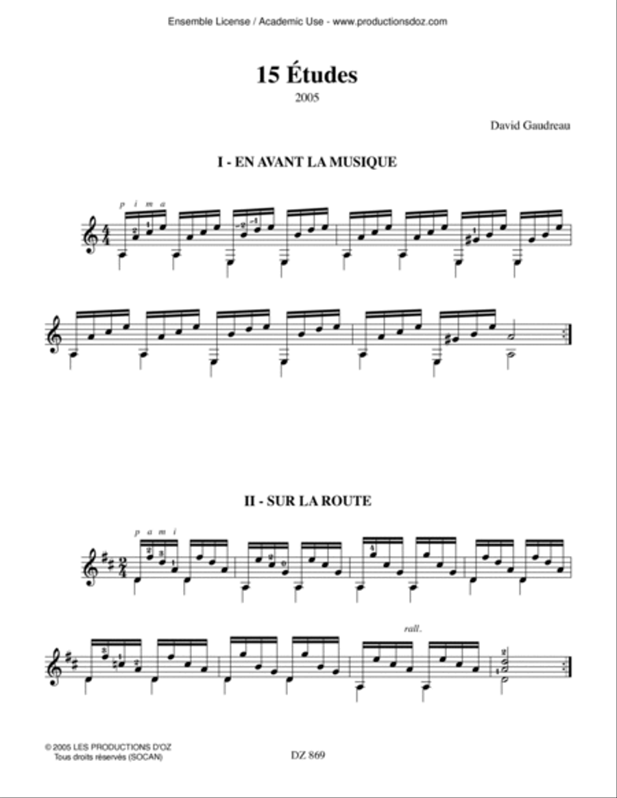 15 études 15 études Classical Guitar scores gallery preview page 3