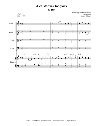 Book cover for Ave Verum Corpus (String Quartet - Piano accompaniment)