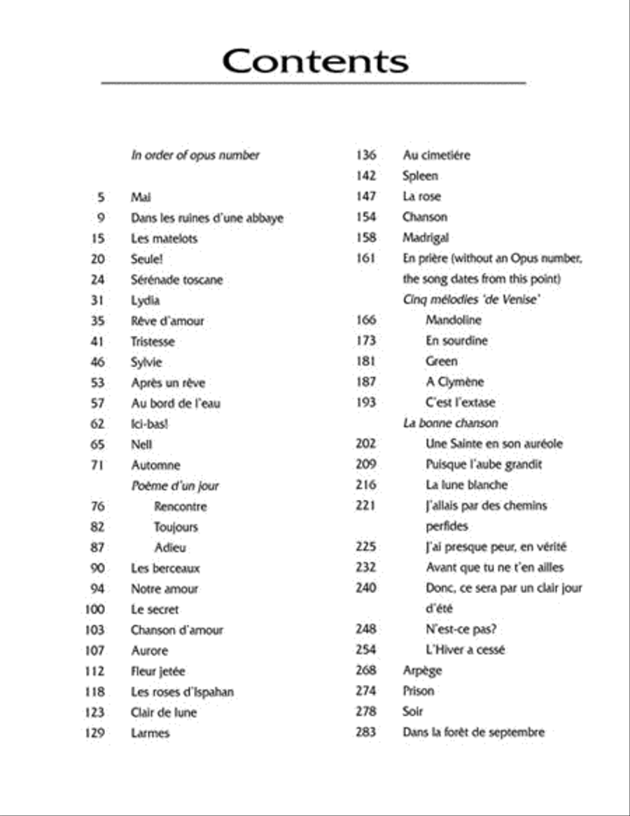 Gabriel Fauré: 50 Songs Medium Voice scores gallery preview page 3