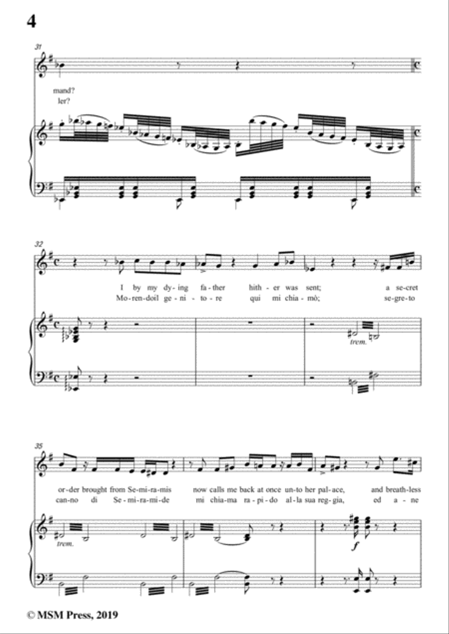 Rossini-Ah!Quel giorno,from 'Semiramide',in G Major,for Voice and Piano Voice Solo scores gallery preview page 6