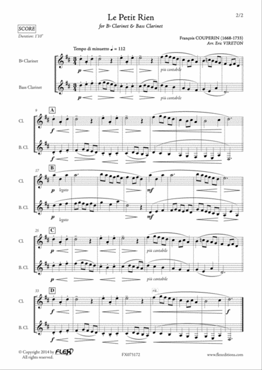 Le Petit Rien Clarinet Duet scores gallery preview page 2
