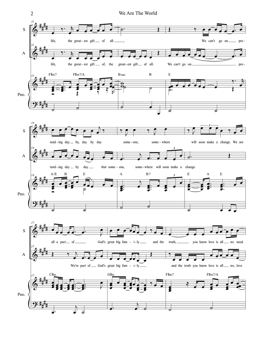 We Are The World SA scores gallery preview page 2