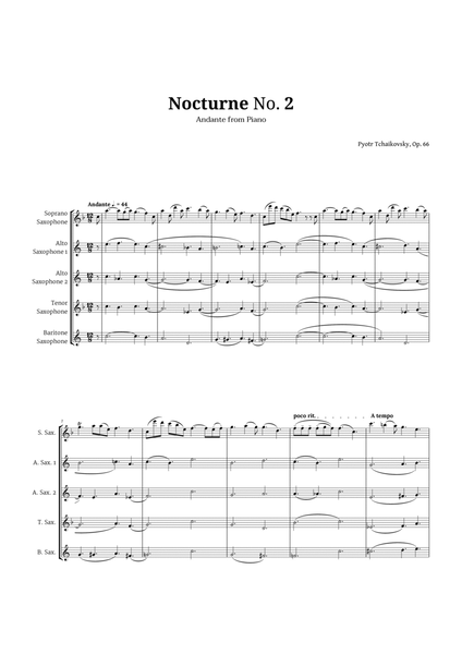 Nocturne by Chopin for Sax Quintet image number null